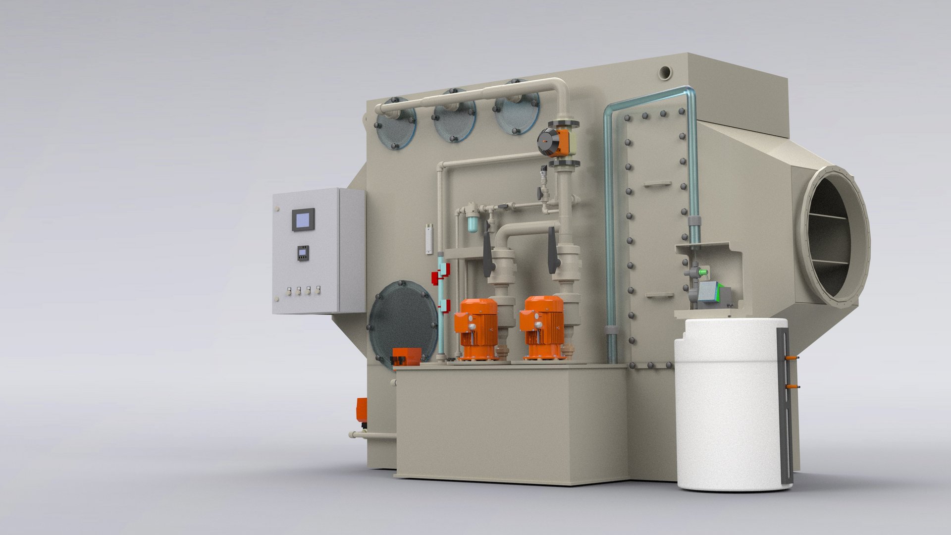 Kreuzstromwäscher, Gegenstromgaswäscher in Kunststoff für Abluftreinigung - Colasit