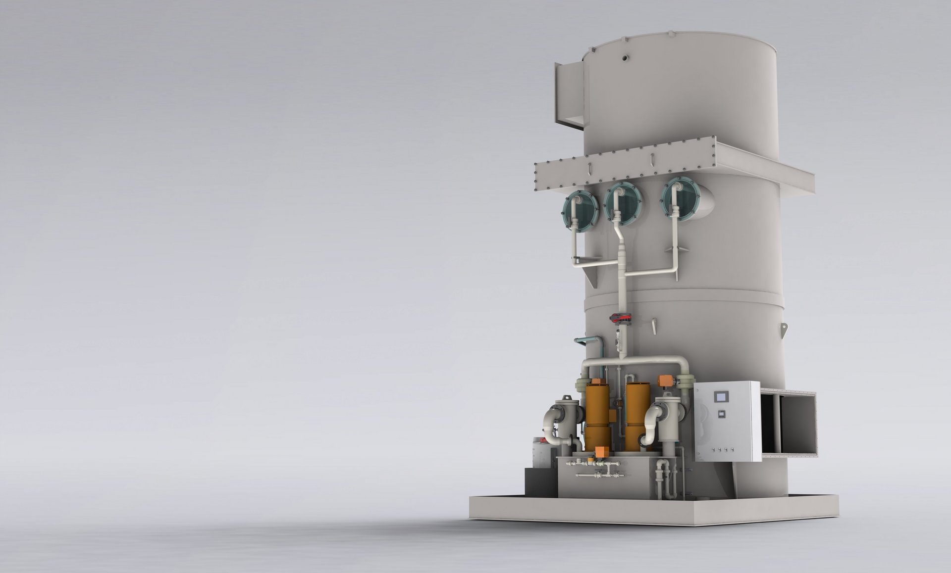 Gegenstrom Abluft- und Gaswäscher CRVE in Kunststoff zur Abtrennung von umweltschädlichen Stoffen - Colasit