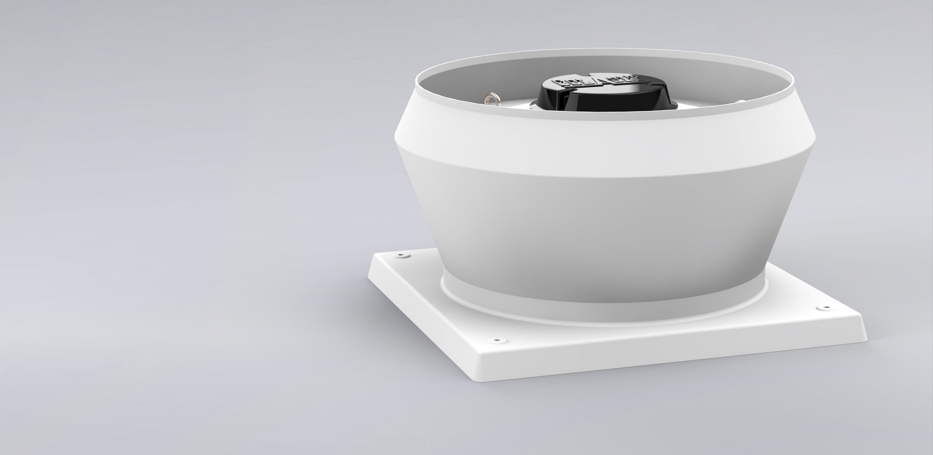 Roof fan made of plastic, with roof fitting for exhaust air extraction from industrial buildings - Colasit