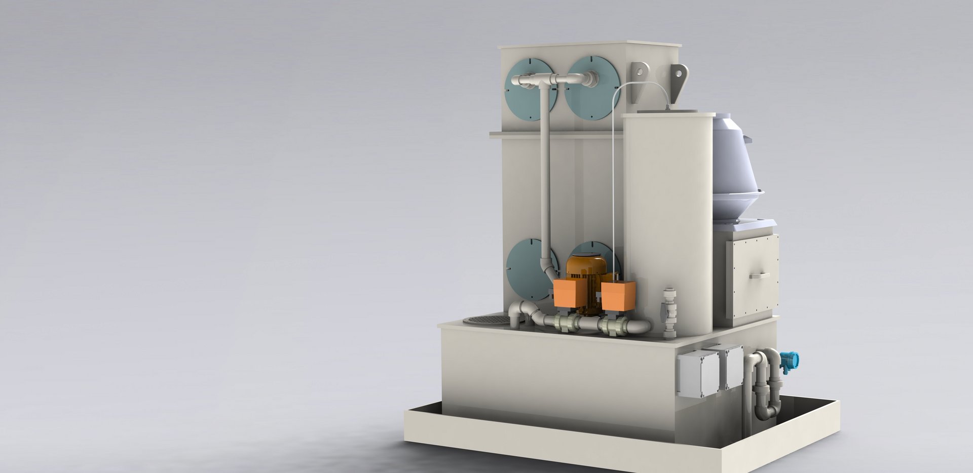 Notwäscher CANW in Kunststoff zur Reinigung von austretenden Ammoniakdämpfen aus Kälteanlagen, Kälteanlagen - Colasit