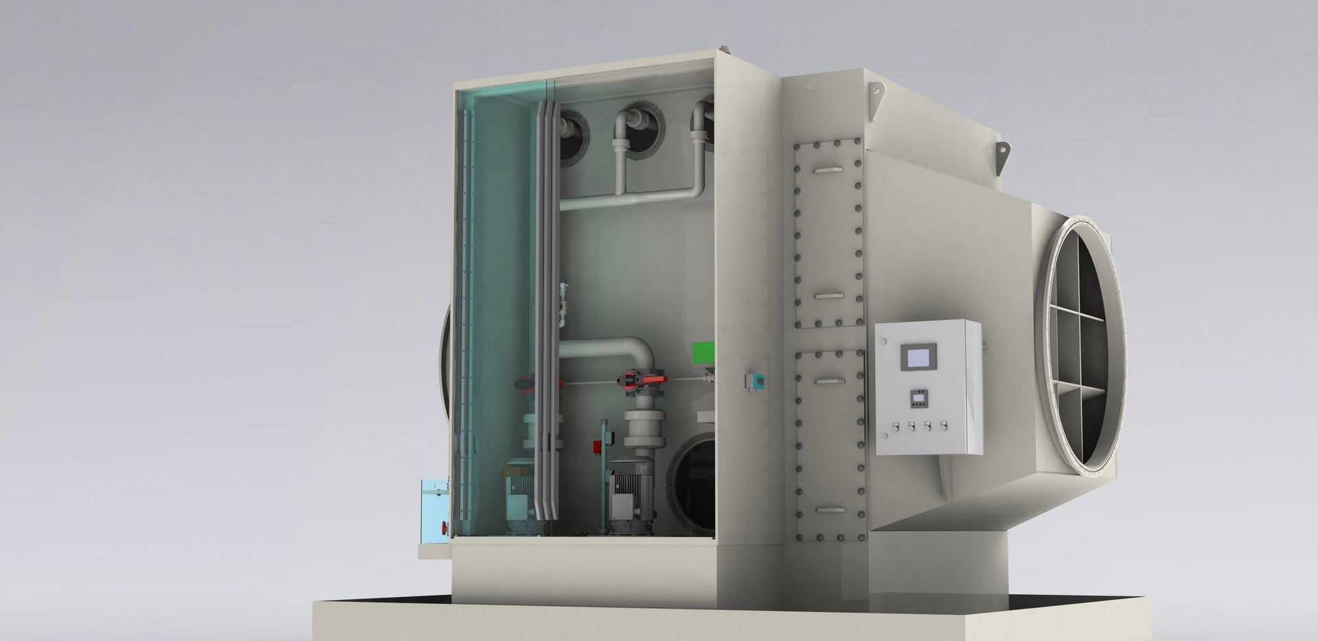 Kreuzstrom Abluft- und Gaswäscher CRHE in Kunststoff, zur Abtrennung von umweltschädlichen Stoffen – Colasit