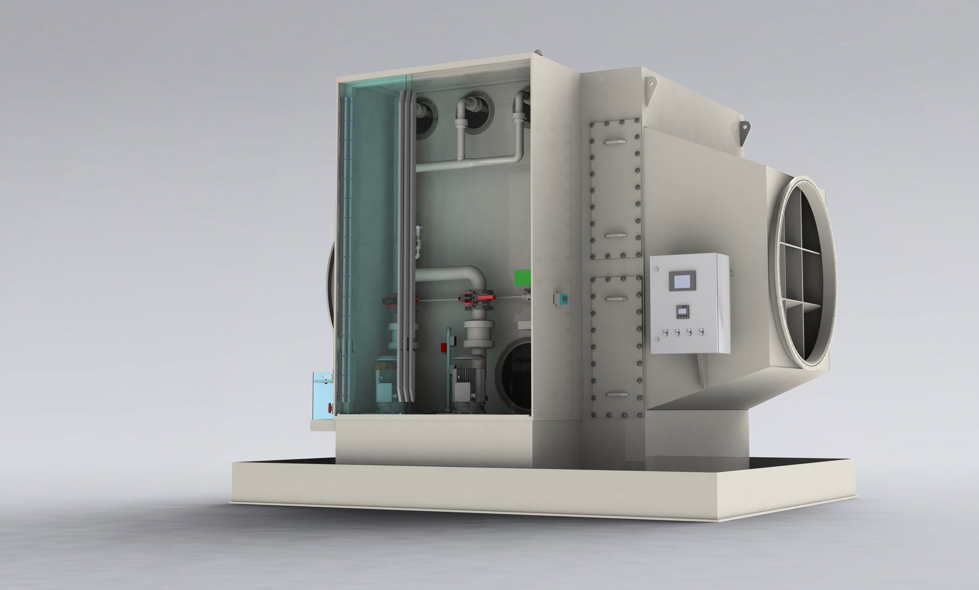 Kreuzstrom Abluft- und Gaswäscher CRHE in Kunststoff, zur Abtrennung von umweltschädlichen Stoffen – Colasit